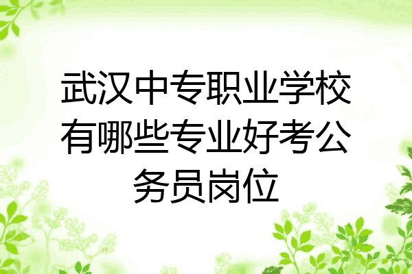 武汉中专职业学校有哪些专业好考公务员岗位