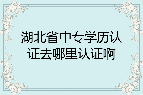 湖北省中专学历认证去哪里认证啊