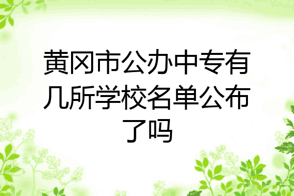黄冈市公办中专有几所学校名单公布了吗