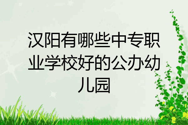 汉阳有哪些中专职业学校好的公办幼儿园