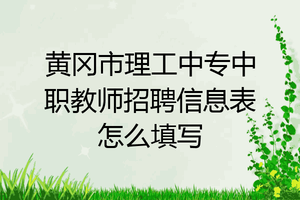 黄冈市理工中专中职教师招聘信息表怎么填写