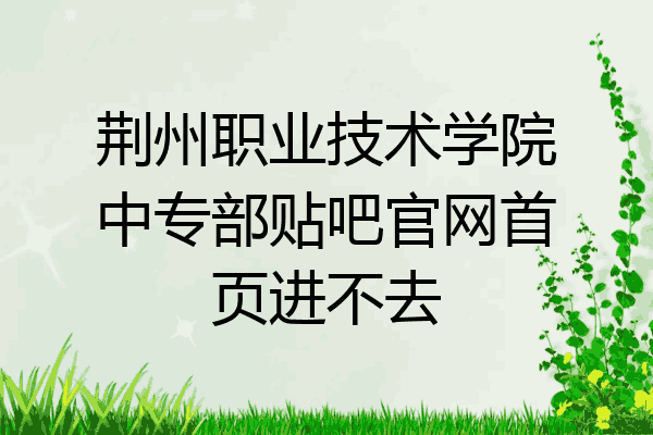 荆州职业技术学院中专部贴吧官网首页进不去