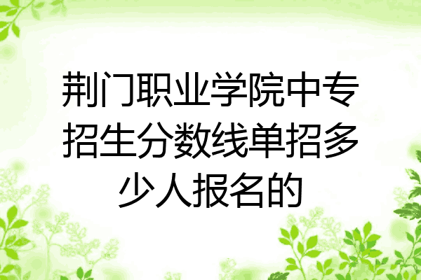 荆门职业学院中专招生分数线单招多少人报名的