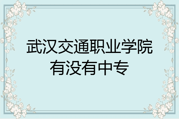 武汉交通职业学院有没有中专