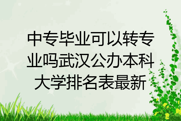 中专毕业可以转专业吗武汉公办本科大学排名表最新