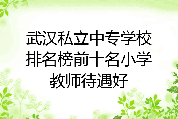 武汉私立中专学校排名榜前十名小学教师待遇好