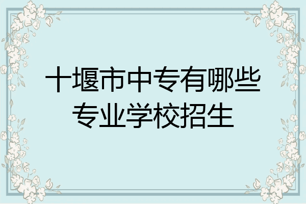 十堰市中专有哪些专业学校招生