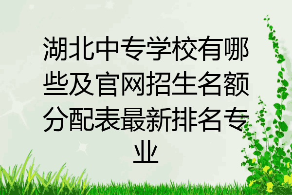 湖北中专学校有哪些及官网招生名额分配表最新排名专业