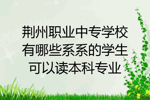 荆州职业中专学校有哪些系系的学生可以读本科专业
