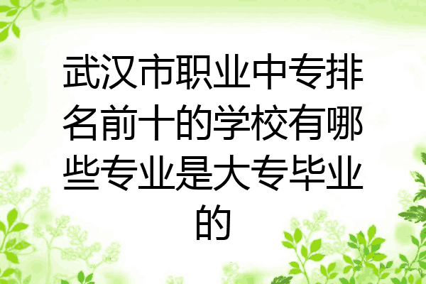 武汉市职业中专排名前十的学校有哪些专业是大专毕业的