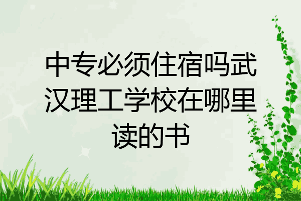 中专必须住宿吗武汉理工学校在哪里读的书