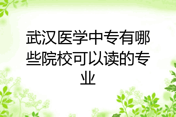 武汉医学中专有哪些院校可以读的专业