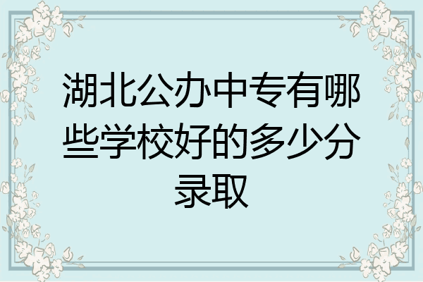 湖北公办中专有哪些学校好的多少分录取