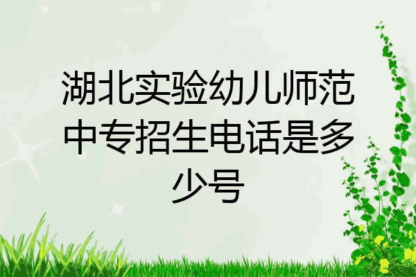 湖北实验幼儿师范中专招生电话是多少号