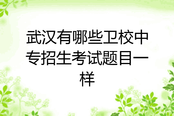 武汉有哪些卫校中专招生考试题目一样