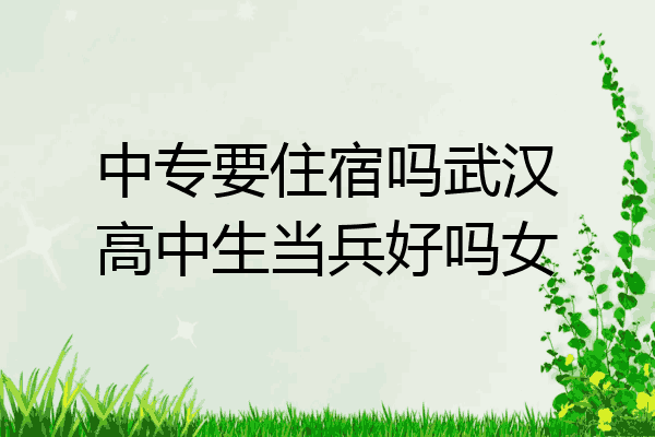 中专要住宿吗武汉高中生当兵好吗女