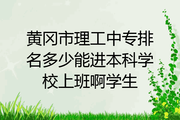 黄冈市理工中专排名多少能进本科学校上班啊学生