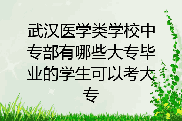 武汉医学类学校中专部有哪些大专毕业的学生可以考大专