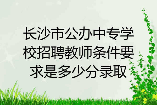 长沙市公办中专学校招聘教师条件要求是多少分录取