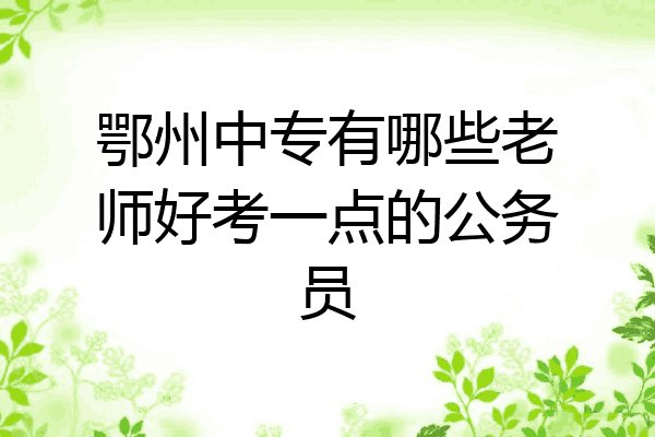 鄂州中专有哪些老师好考一点的公务员