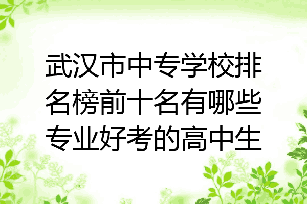 武汉市中专学校排名榜前十名有哪些专业好考的高中生