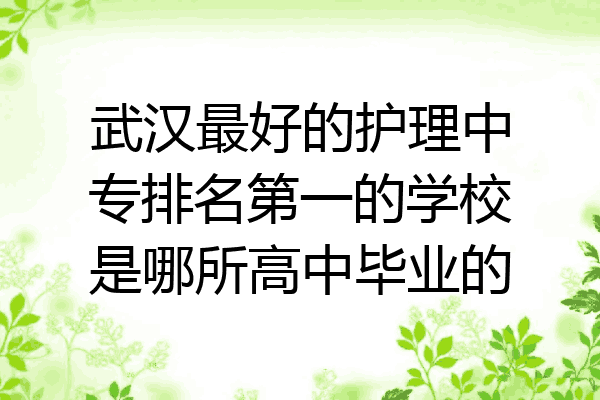 武汉最好的护理中专排名第一的学校是哪所高中毕业的