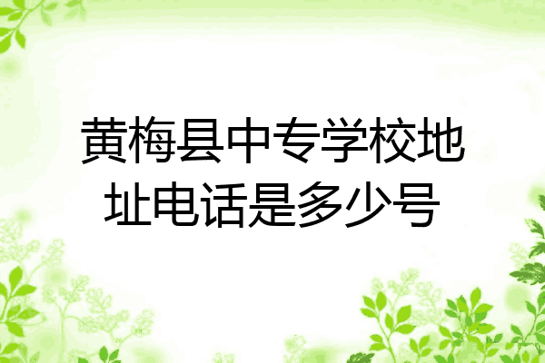 黄梅县中专学校地址电话是多少号