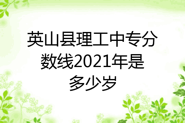 英山县理工中专分数线2021年是多少岁