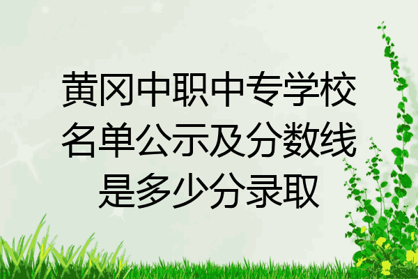 黄冈中职中专学校名单公示及分数线是多少分录取