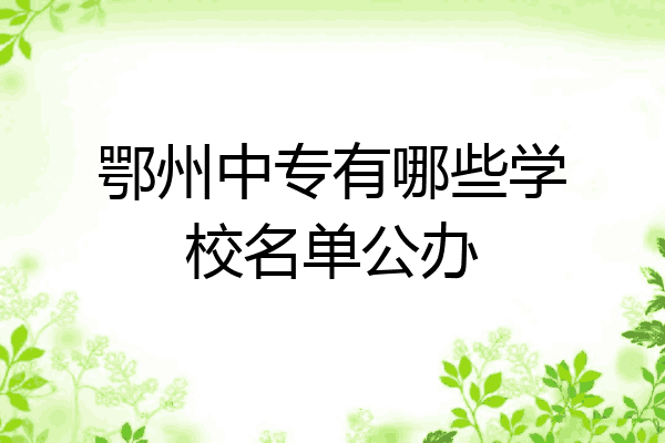 鄂州中专有哪些学校名单公办