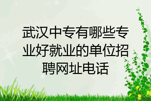 武汉中专有哪些专业好就业的单位招聘网址电话