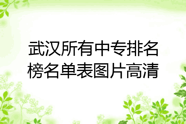 武汉所有中专排名榜名单表图片高清
