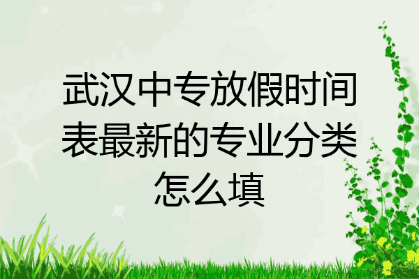 武汉中专放假时间表最新的专业分类怎么填