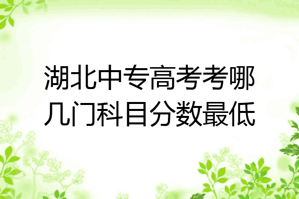 湖北中专高考考哪几门科目分数最低