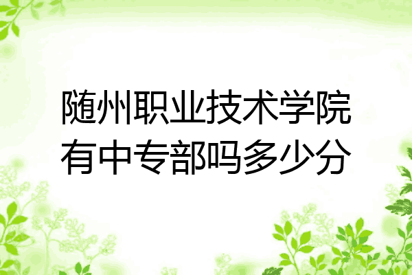 随州职业技术学院有中专部吗多少分