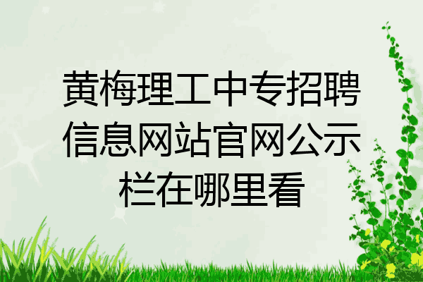 黄梅理工中专招聘信息网站官网公示栏在哪里看