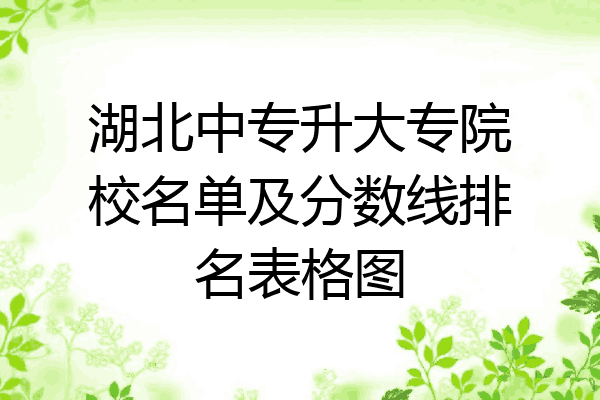 湖北中专升大专院校名单及分数线排名表格图