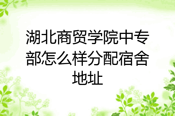 湖北商贸学院中专部怎么样分配宿舍地址