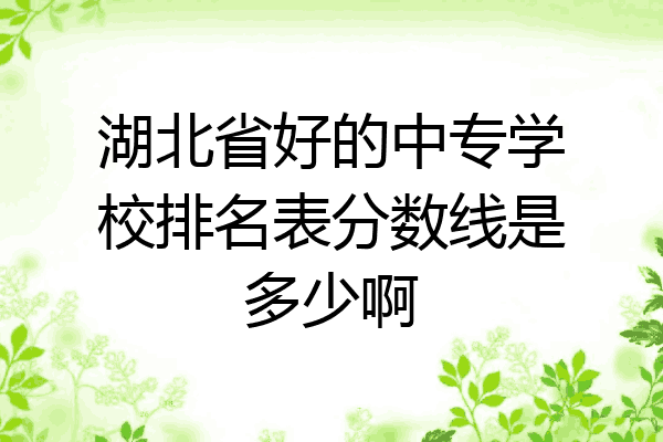 湖北省好的中专学校排名表分数线是多少啊
