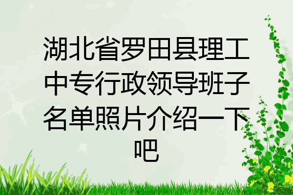 湖北省罗田县理工中专行政领导班子名单照片介绍一下吧