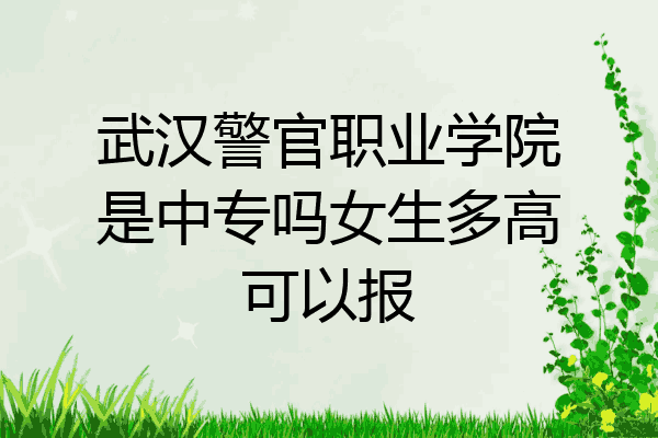 武汉警官职业学院是中专吗女生多高可以报