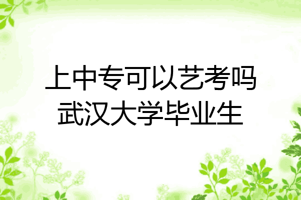 上中专可以艺考吗武汉大学毕业生