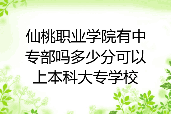 仙桃职业学院有中专部吗多少分可以上本科大专学校