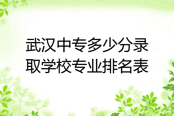 武汉中专多少分录取学校专业排名表