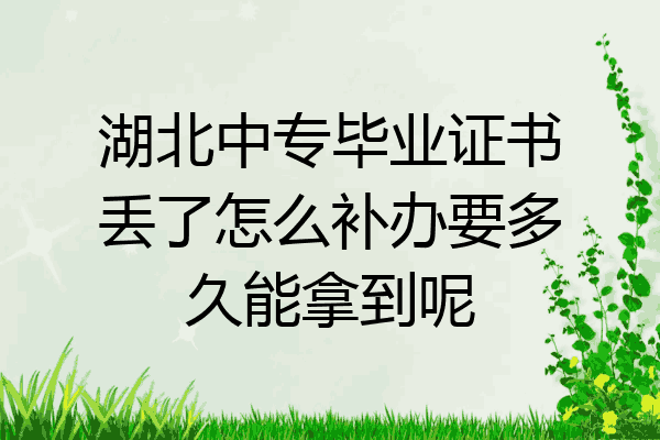 湖北中专毕业证书丢了怎么补办要多久能拿到呢