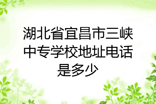 湖北省宜昌市三峡中专学校地址电话是多少