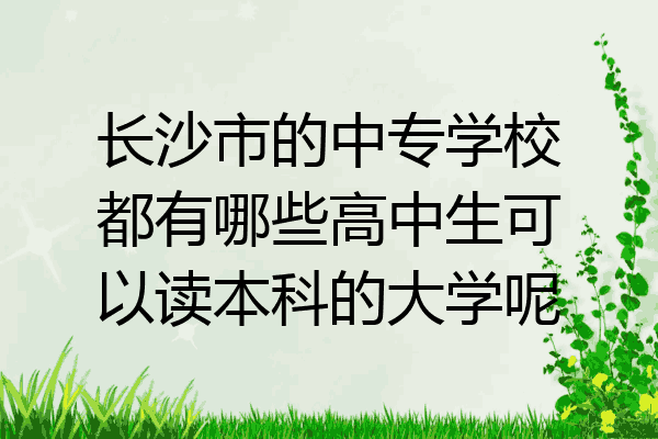 长沙市的中专学校都有哪些高中生可以读本科的大学呢