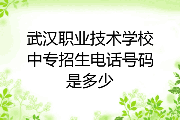 武汉职业技术学校中专招生电话号码是多少