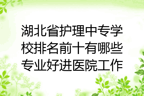 湖北省护理中专学校排名前十有哪些专业好进医院工作