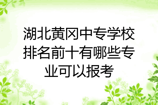湖北黄冈中专学校排名前十有哪些专业可以报考
